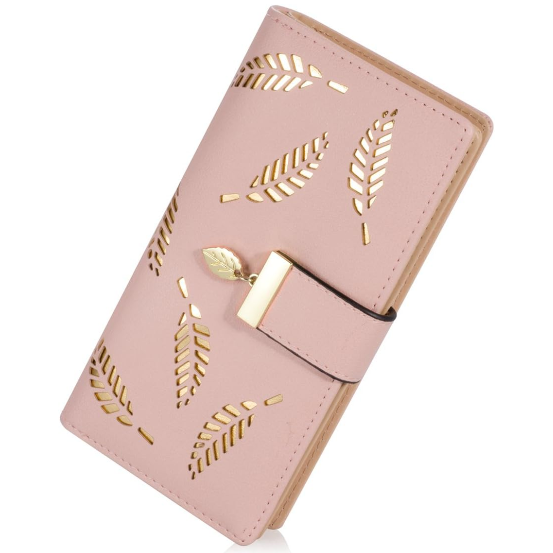 Leather wallet with long leaves - Leanne-Elly Rose