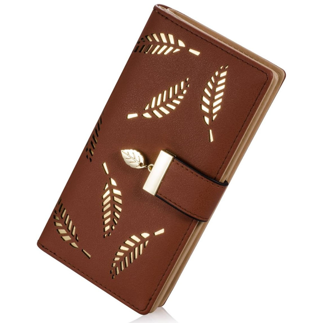 Leather wallet with long leaves - Leanne-Elly Rose