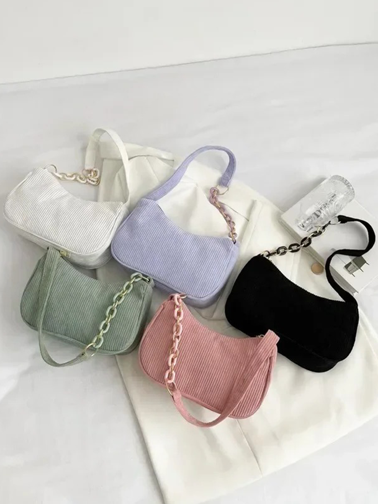 Violet Coduroy Shoulder bag | Handbag | Vintage Clutch Black-Elly Rose