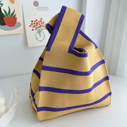 Knitted bag - Fine stripes-Elly Rose
