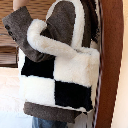 Nina plush handbag - Comfortable, wintry handbag for women-Elly Rose