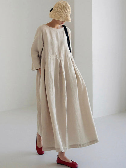 Liora | Robe ample en lin avec poches latérales
