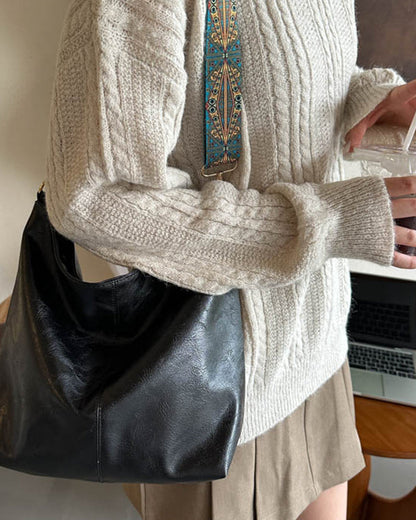 Yuna - Large bucket bag with vintage shoulder strap-Elly Rose