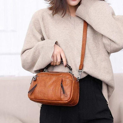 Tanja | Handmade soft leather bag with several compartments-Elly Rose