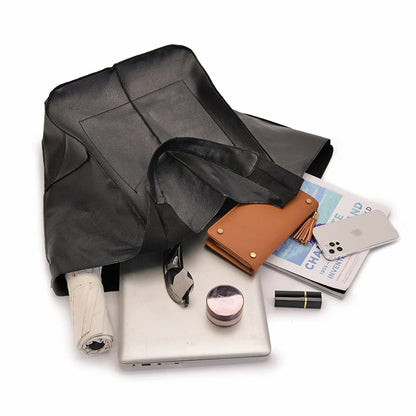 Xylia | New oversized handbag in handmade vegan leather.-Elly Rose