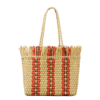 SoSun - Large capacity hand-woven beach bag-Elly Rose