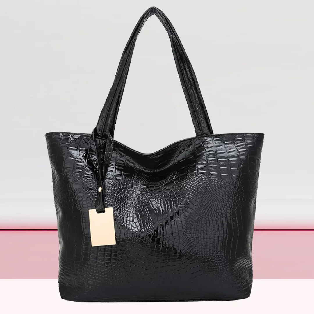 Aurora shoulder bag - Spacious bag with crocodile print-Elly Rose