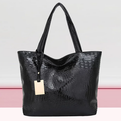 Aurora shoulder bag - Spacious bag with crocodile print-Elly Rose