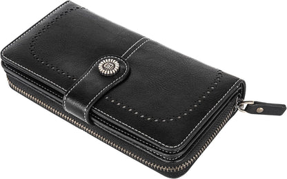 Leather wallet with strap | Large capacity-Elly Rose