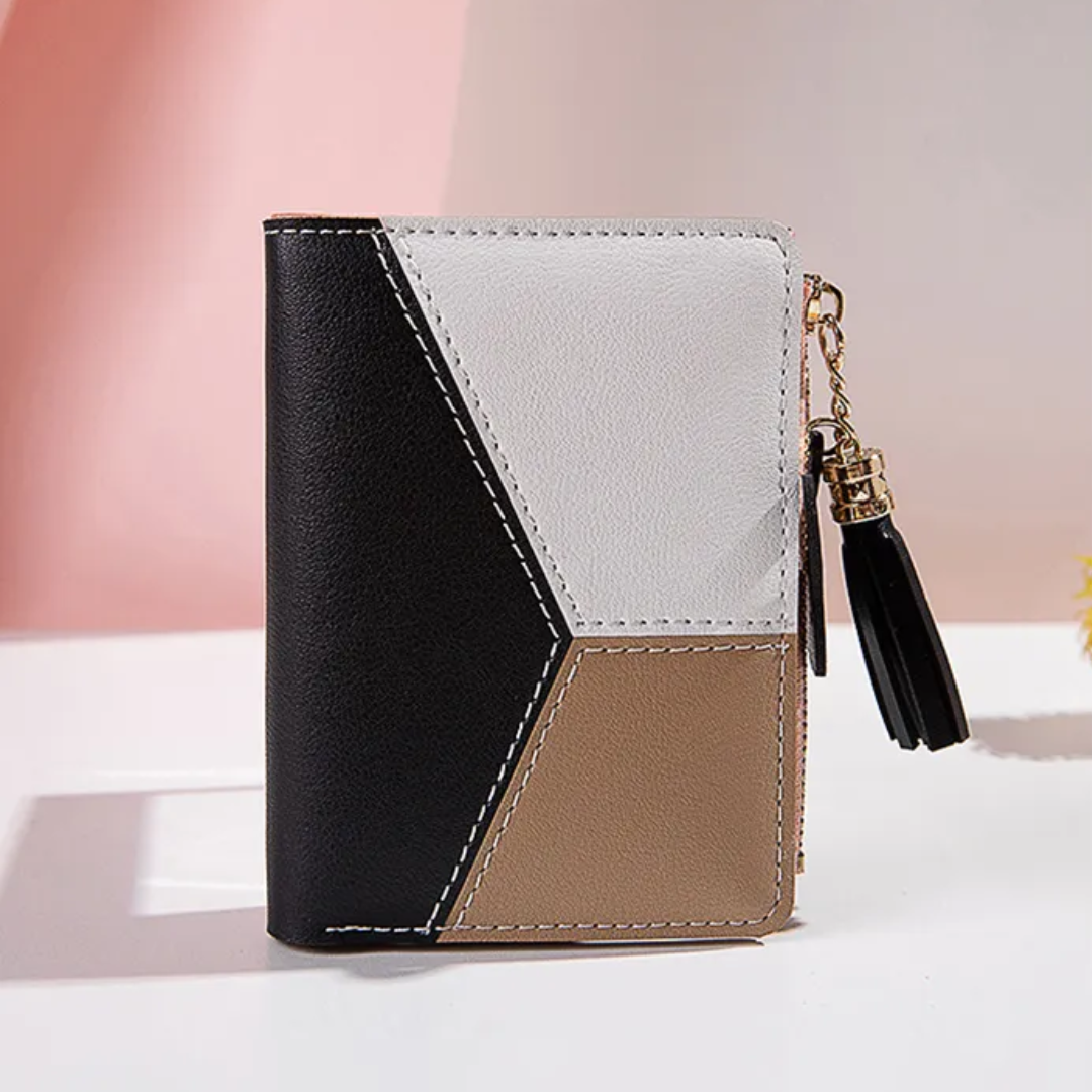 Small wallet with pompom zipper | Elegant and functional-Elly Rose
