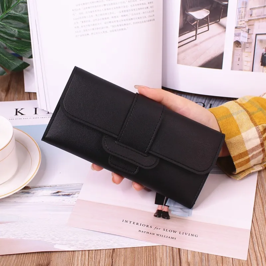 Minimalist long leather wallet | Simple & Trendy-Elly Rose