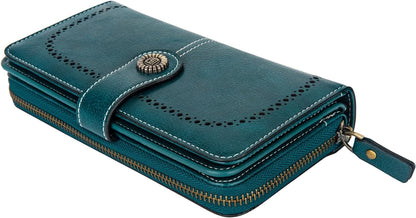 Leather wallet with strap | Large capacity-Elly Rose