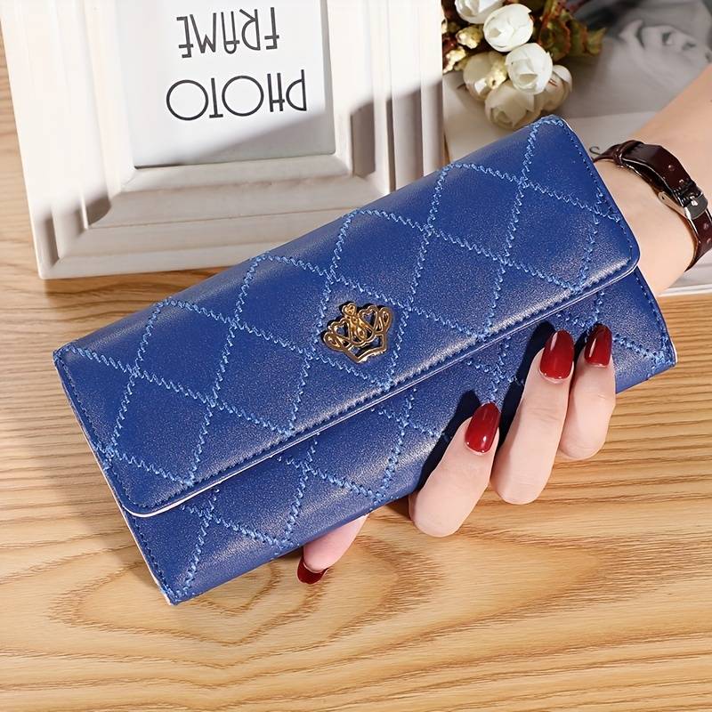 Three-leaf wallet with Argyle motif | Classic and elegant-Elly Rose