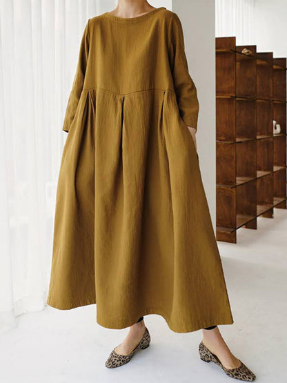 Liora | Robe ample en lin avec poches latérales
