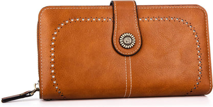 Leather wallet with strap | Large capacity-Elly Rose