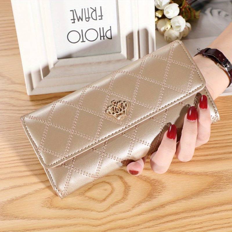 Three-leaf wallet with Argyle motif | Classic and elegant-Elly Rose