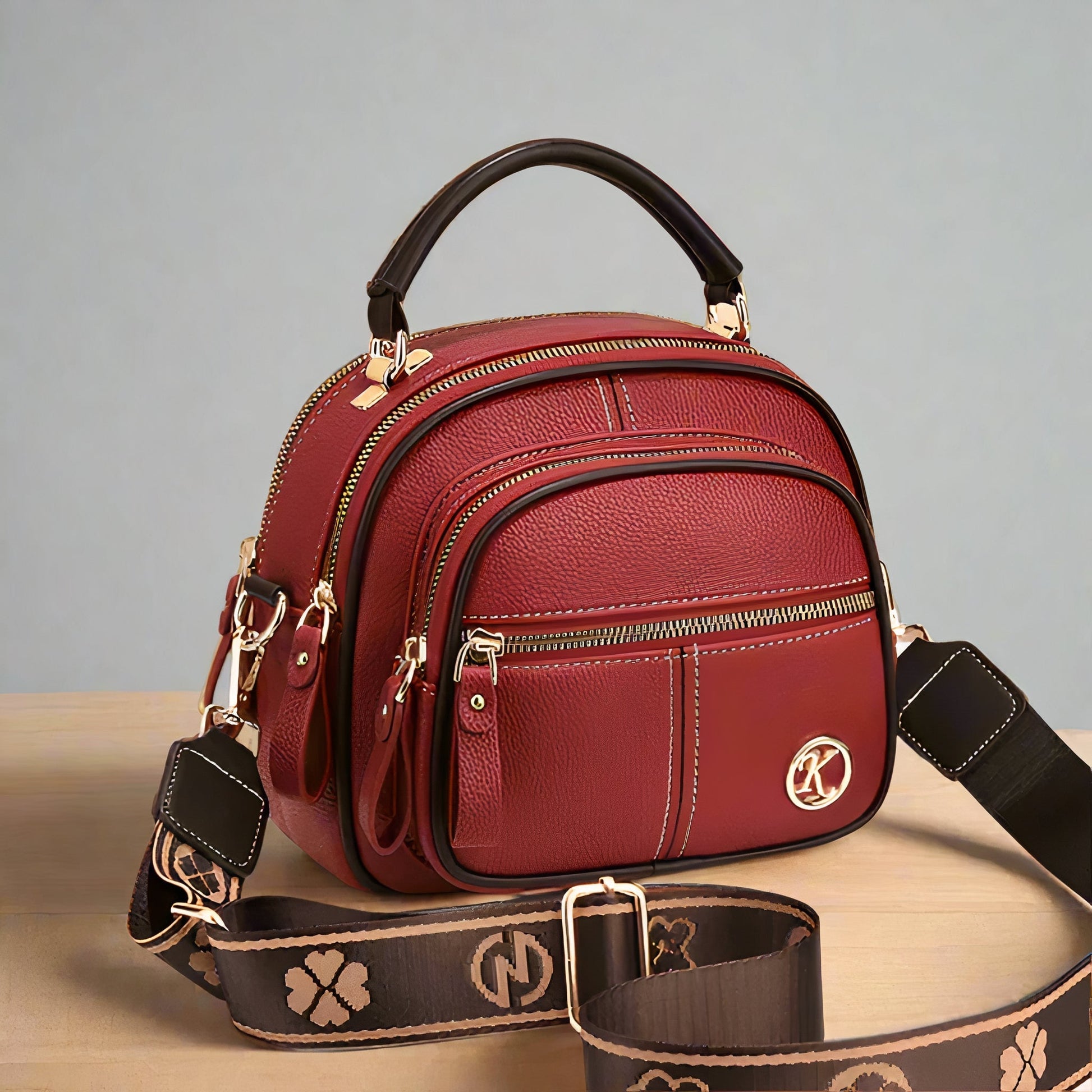 Vintage leather shoulder bag for women - Roselina-Elly Rose