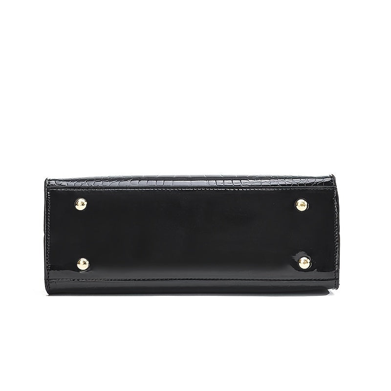 Shiny crocodile handbag-Elly Rose