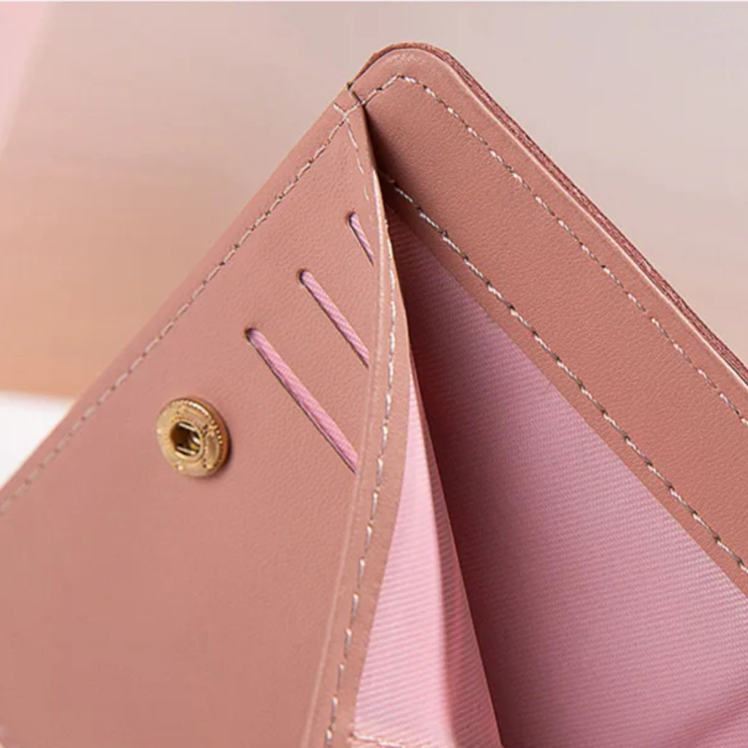 Small wallet with pompom zipper | Elegant and functional-Elly Rose