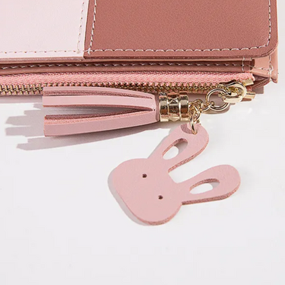 Small wallet with pompom zipper | Elegant and functional-Elly Rose