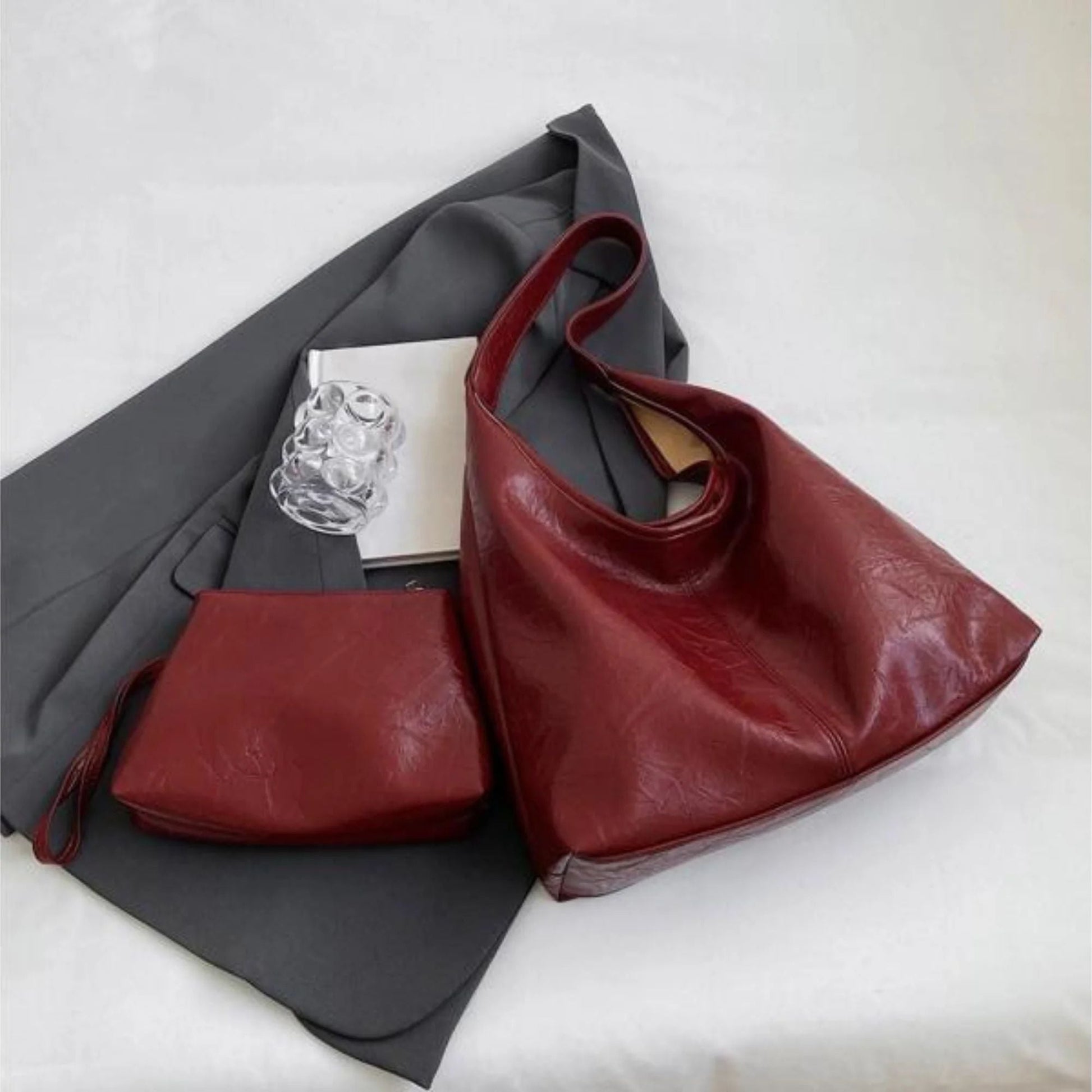 Leather tote bag for women - Linde-Elly Rose