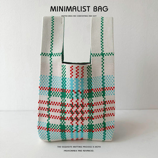 Knitted bag - Plaid-Elly Rose