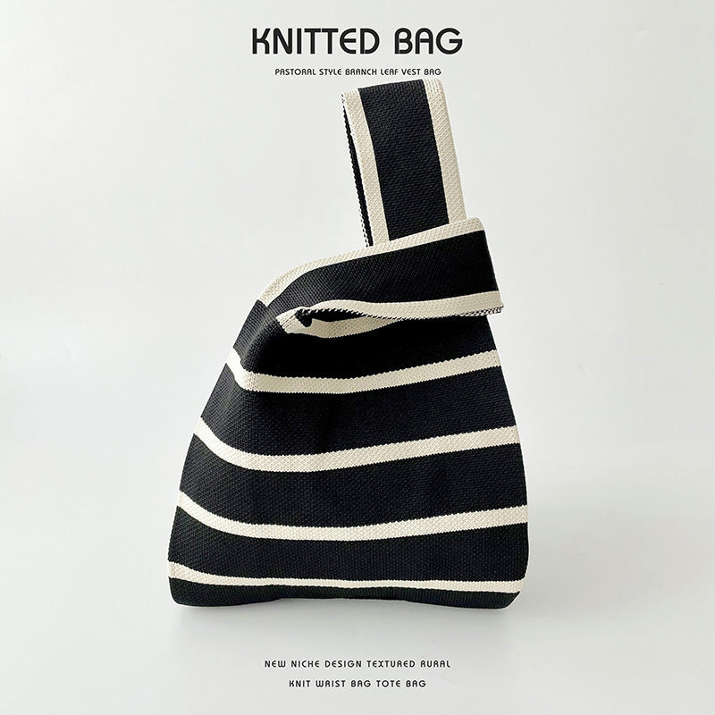 Knitted bag - Fine stripes-Elly Rose