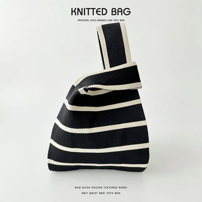 Knitted bag - Fine stripes-Elly Rose