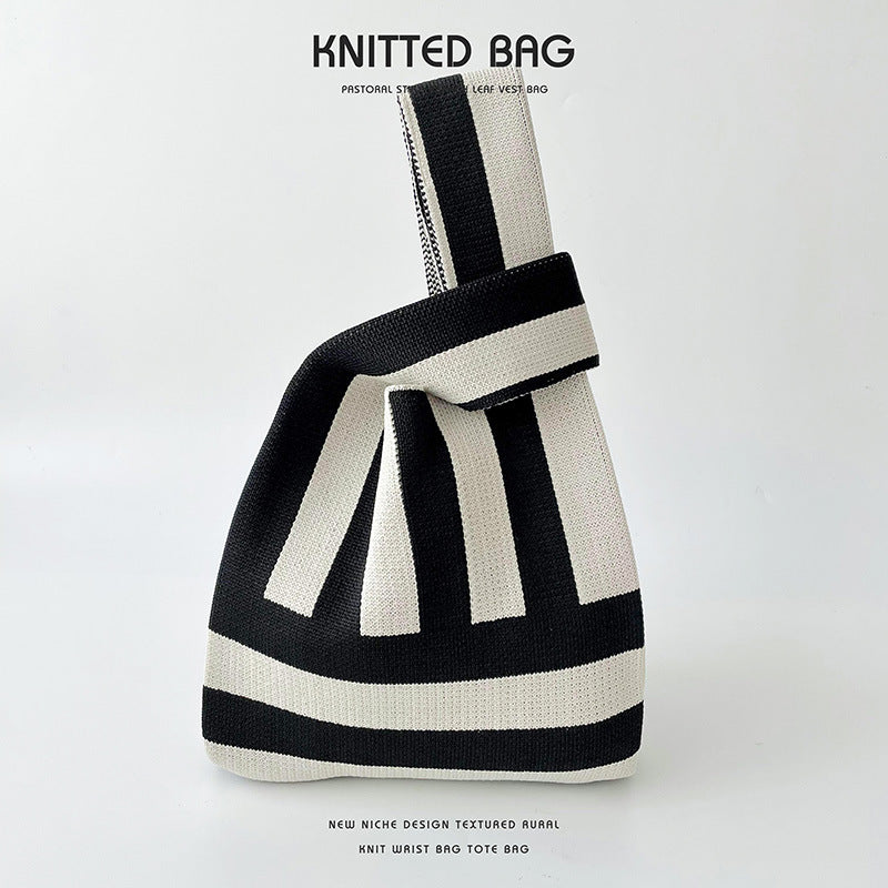 Knitted bag - Mixed stripes-Elly Rose