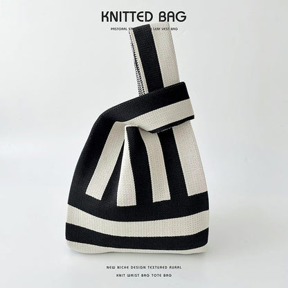 Knitted bag - Mixed stripes-Elly Rose