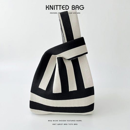 Knitted bag - Mixed stripes-Elly Rose