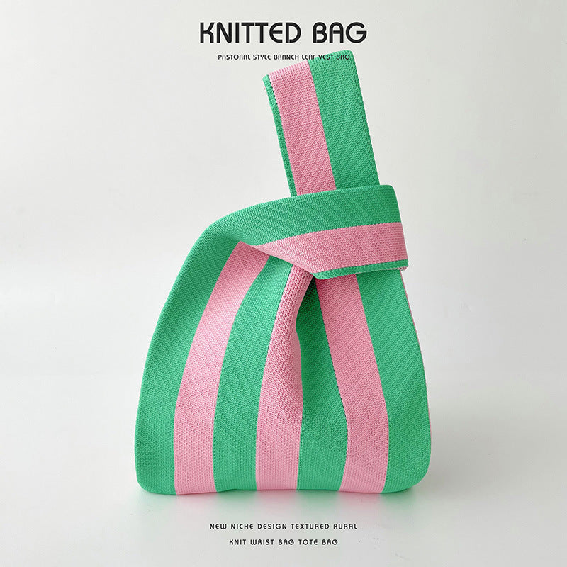 Knitted bag - Vertical stripes-Elly Rose