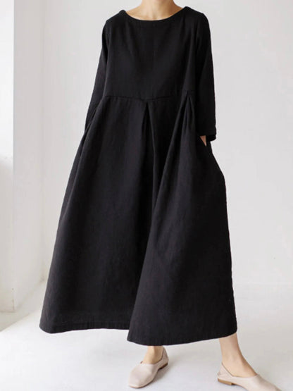 Liora | Robe ample en lin avec poches latérales