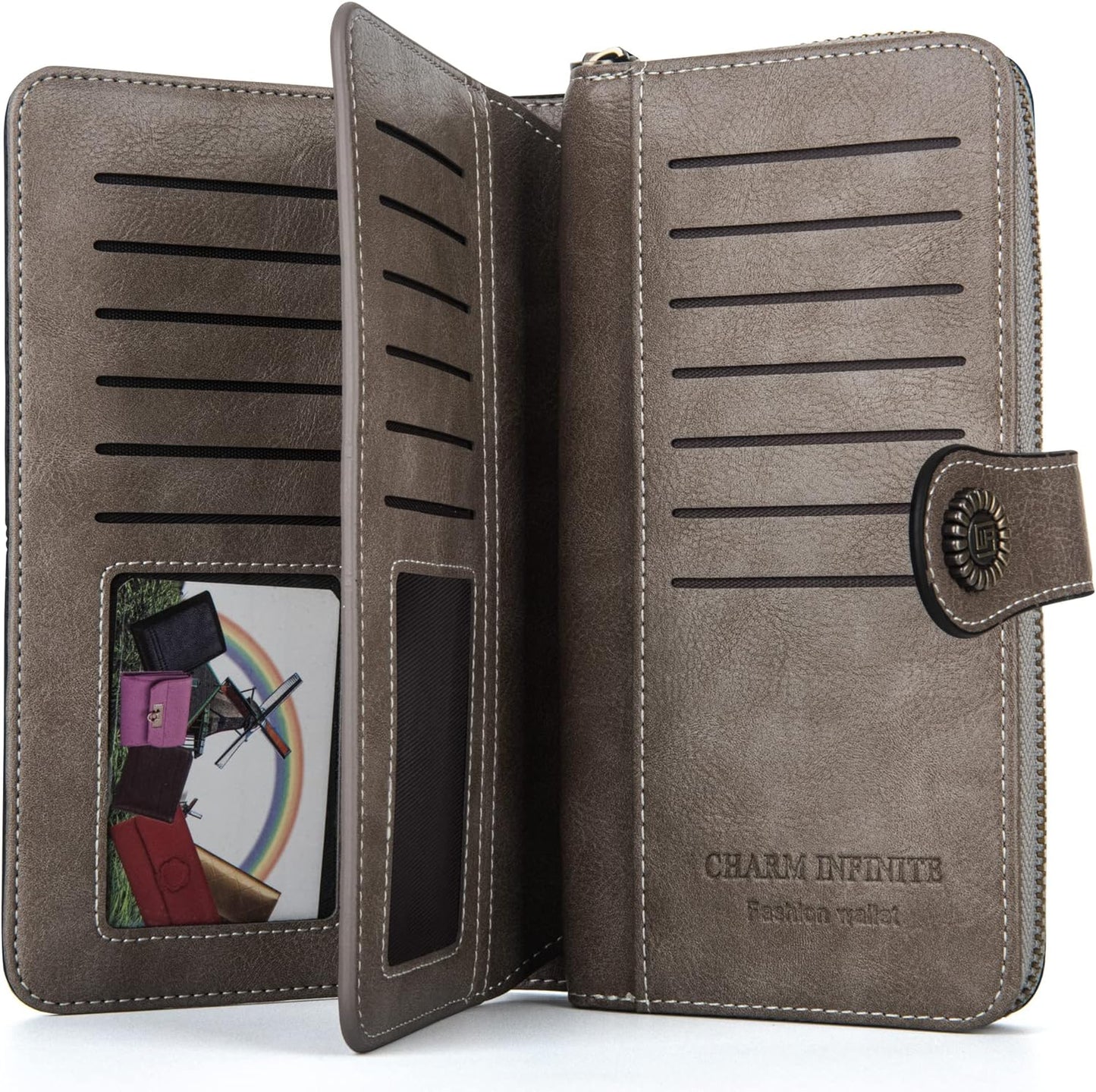 Leather wallet with strap | Large capacity-Elly Rose