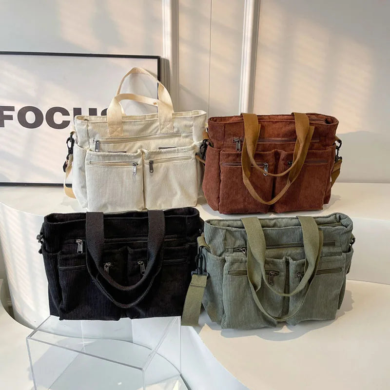 PEAK - Trendy shoulder bag in corduroy-Elly Rose