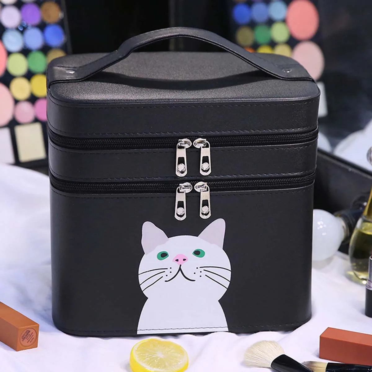 FurryGlam - Colorful kitten makeup bag-Elly Rose