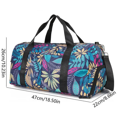 LeafTrek - Leaf print travel and sports bag-Elly Rose