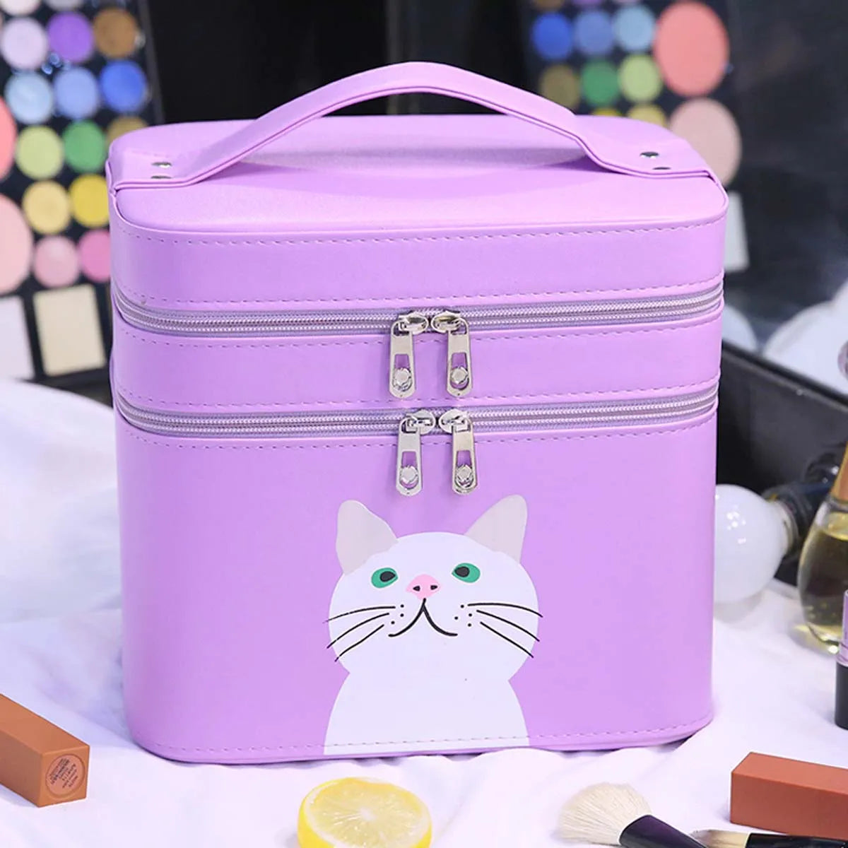 FurryGlam - Colorful kitten makeup bag-Elly Rose
