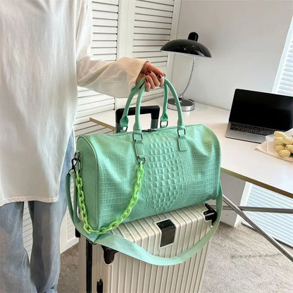 Metro Satchel - Trendy crocodile travel bag-Elly Rose