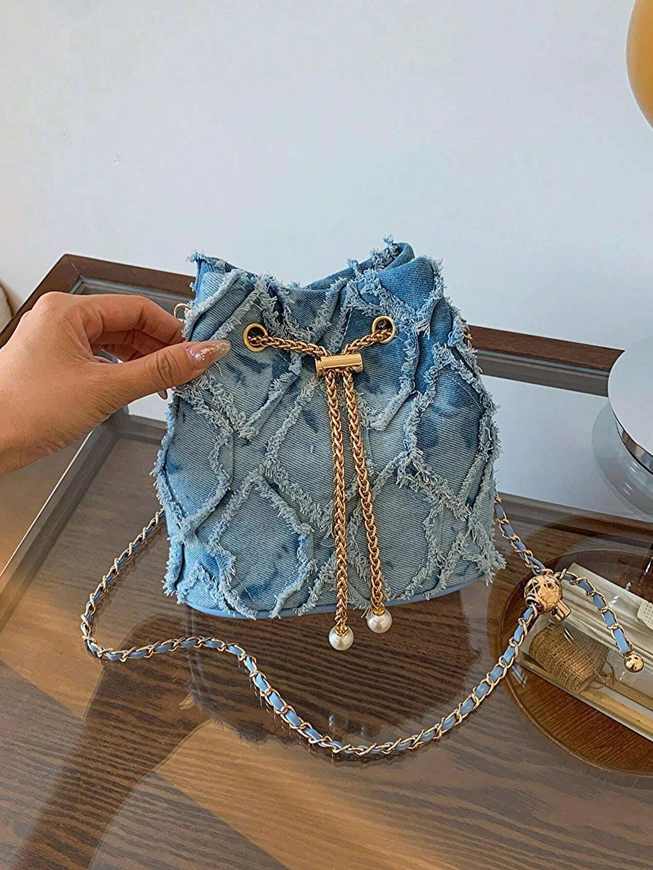 BohoVibe - Trendy retro denim shoulder bag-Elly Rose