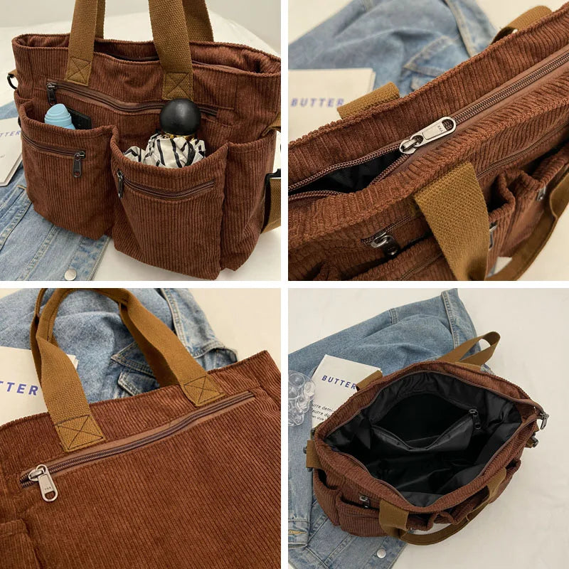 PEAK - Trendy shoulder bag in corduroy-Elly Rose