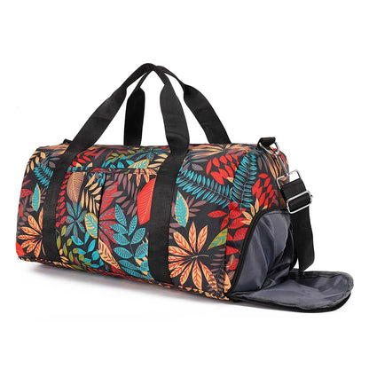 LeafTrek - Leaf print travel and sports bag-Elly Rose
