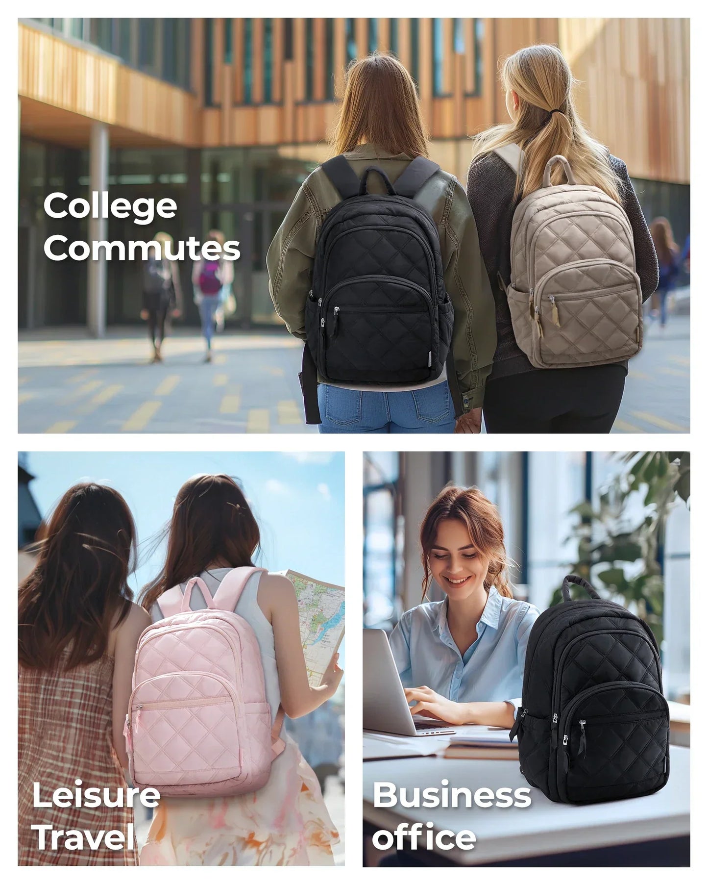 BAGSMART - Laptop backpack for girls-Elly Rose