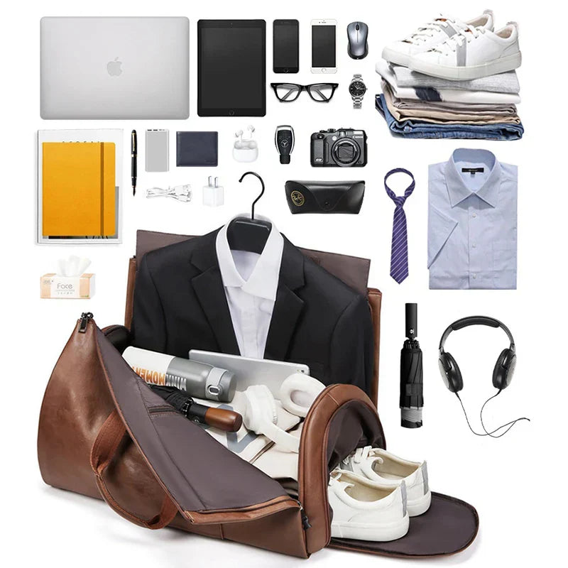 TRAVEL - Elegant leather travel bag-Elly Rose