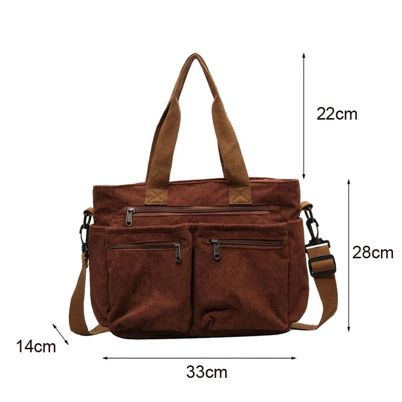 PEAK - Trendy shoulder bag in corduroy-Elly Rose