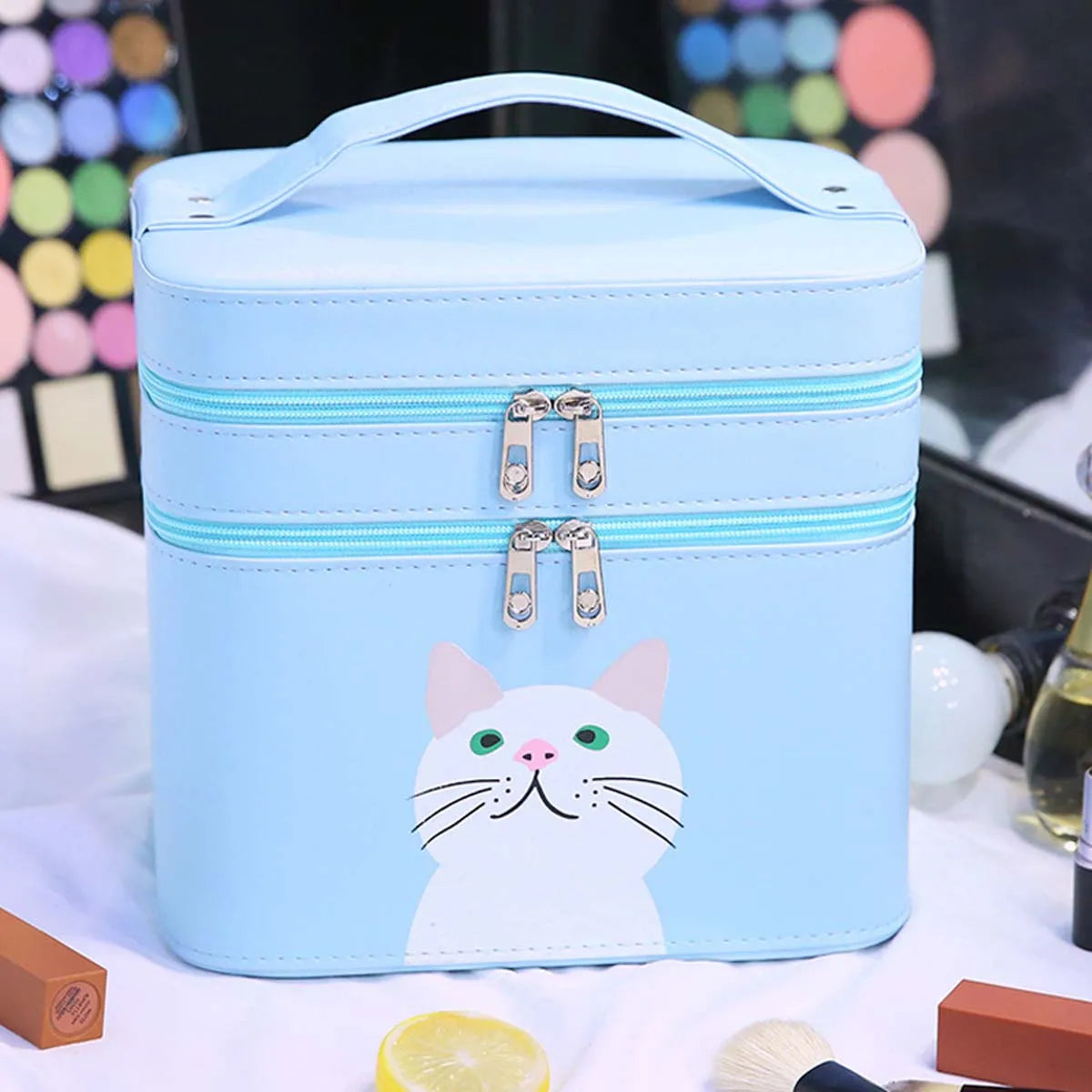 FurryGlam - Colorful kitten makeup bag-Elly Rose