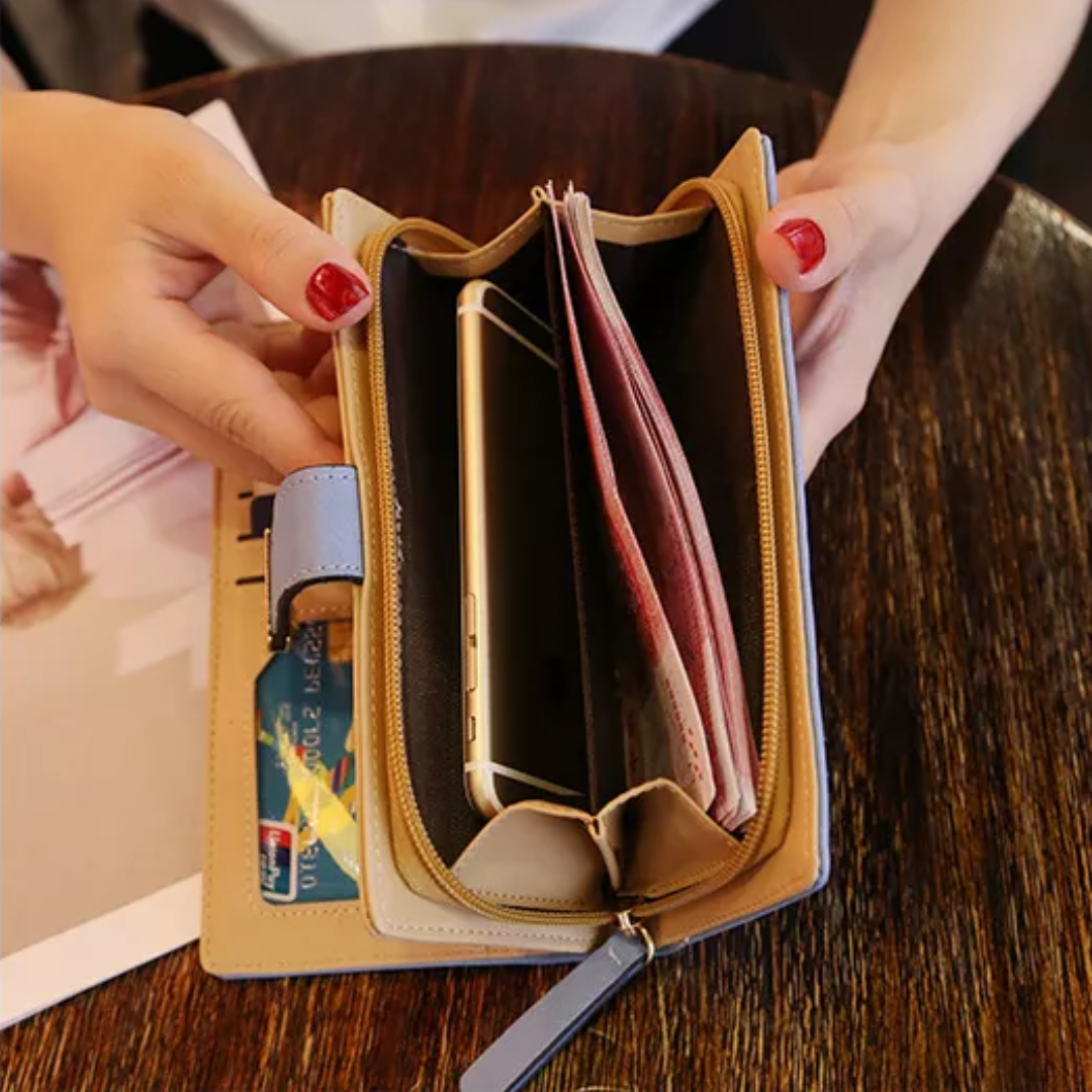 Leather wallet with gold leaf | Trendy and practical-Elly Rose