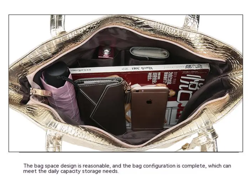 Aurora shoulder bag - Spacious bag with crocodile print-Elly Rose