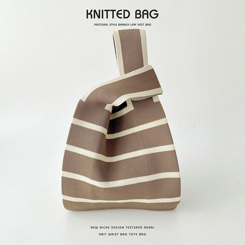 Knitted bag - Fine stripes-Elly Rose