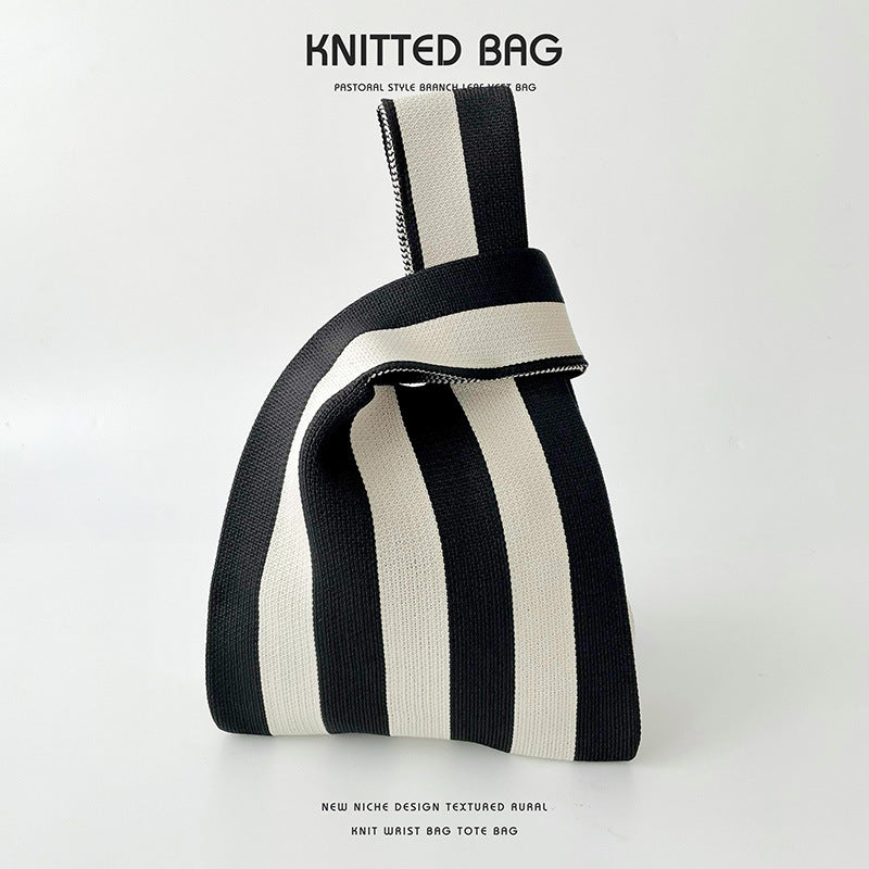Knitted bag - Vertical stripes-Elly Rose